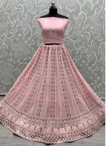 Perfect Georgette Pink Thread Trendy Lehenga Choli