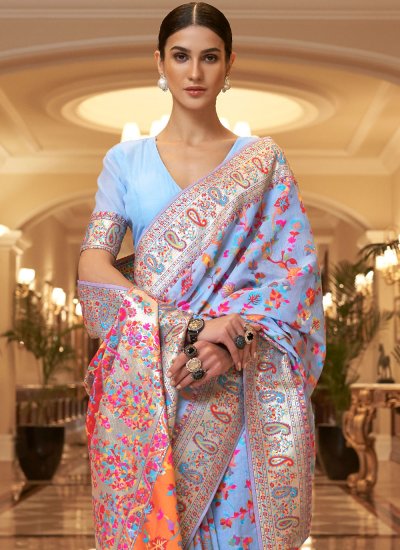 Perfect Handloom silk Mehndi Saree