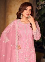 Perfect Pink Net Designer Palazzo Salwar Suit