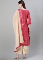 Perfect Print Pink Poly Silk Bollywood Salwar Kameez