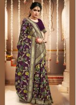 Perfect Purple Weaving Silk Traditional Designer Saree