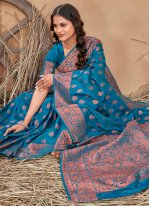 Perfect Weaving Mehndi Saree
