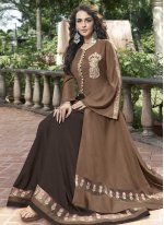 Perfervid Brown Party Designer Gown
