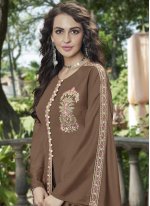 Perfervid Brown Party Designer Gown