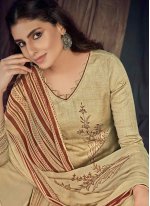 Perfervid Digital Print Brown Cotton Trendy Salwar Kameez