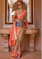 Perfervid Multi Colour Patola Silk  Contemporary Style Saree