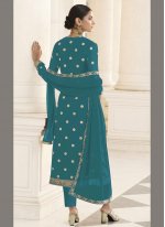 Phenomenal Rama Faux Georgette Designer Pakistani Salwar Suit