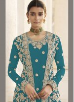Phenomenal Rama Faux Georgette Designer Pakistani Salwar Suit