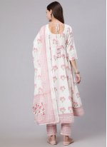 Pink and White Ceremonial Anarkali Salwar Suit