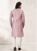 Pink Banarasi Jacquard Kurta Pyjama