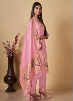 Pink Banarasi Silk Designer Salwar Kameez