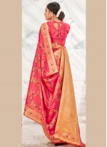 Pink Banarasi Silk Traditional Saree