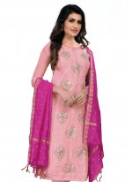 Pink Chanderi Silk Salwar Kameez