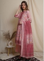 Pink Chanderi Wedding Designer Straight Salwar Kameez