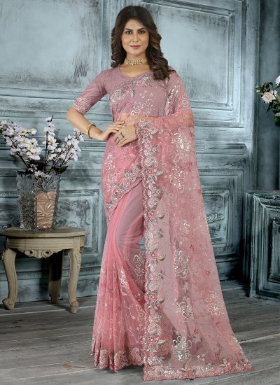 Pink Color Contemporary Saree
