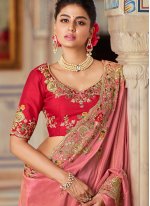 Pink Color Designer Traditional Saree