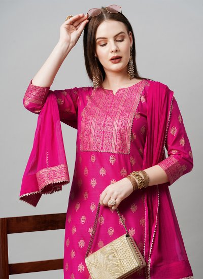 Pink Color Straight Salwar Suit