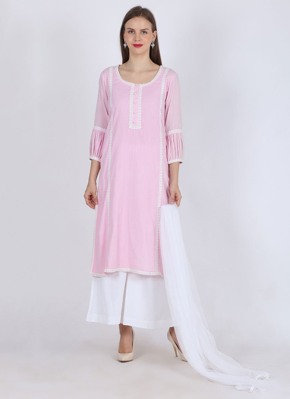 Baby pink color suit colour combination ideas | kam kimat me banaye  designer dress - YouTube