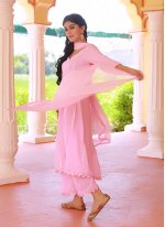 Pink Cotton Mirror Readymade Salwar Kameez
