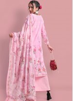 Pink Cotton Print Designer Palazzo Suit