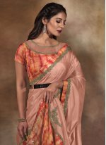 Pink Cut Georgette Contemporary Style Saree