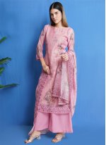 Pink Digital Print Festival Trendy Salwar Suit