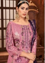 Pink Embroidered Ceremonial Pant Style Suit