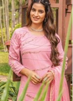 Pink Embroidered Festival Palazzo Salwar Suit