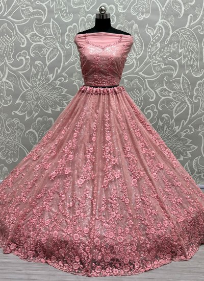 Pink Embroidered Lehenga Choli