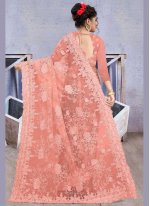 Pink Embroidered Sangeet Traditional Designer Saree
