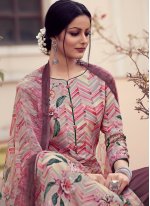 Pink Embroidered Satin Designer Palazzo Suit