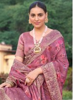 Pink Embroidered Wedding Classic Saree