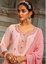Pink Faux Georgette Festival Designer Pakistani Salwar Suit