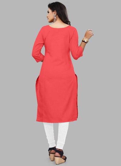 
                            Pink Festival Blended Cotton Party Wear Kurti