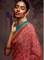 Pink Festival Contemporary Style Saree