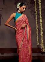 Pink Festival Contemporary Style Saree