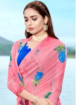 Pink Georgette Casual Contemporary Saree