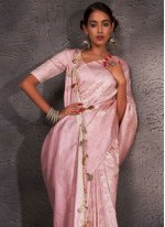 Pink Kanjivaram Silk Contemporary Saree