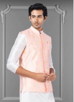 Pink Linen Engagement Nehru Jackets