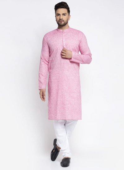Pink Mehndi Cotton Kurta Pyjama