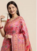 Pink Mehndi Cotton Trendy Saree