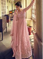 Pink Net Fancy Designer Floor Length Salwar Suit