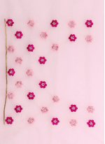 Pink Net Resham Contemporary Style Saree