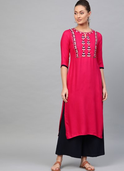 Pink Party Party Wear Kurti