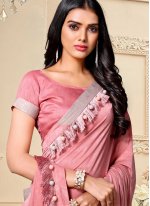 Pink Patch Border Fancy Fabric Classic Designer Saree