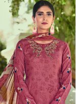 Pink Printed Cotton Salwar Suit