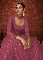 Pink Pure Georgette Floor Length Designer Salwar Suit