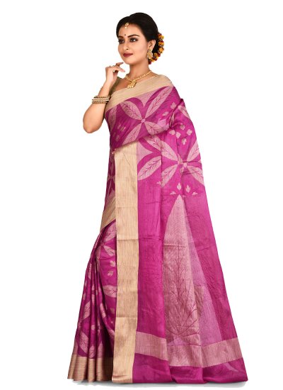 Pink Reception Banarasi Silk Contemporary Saree