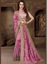 Pink Resham Designer Traditional Saree