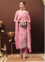 Pink Resham Sangeet Pakistani Salwar Suit